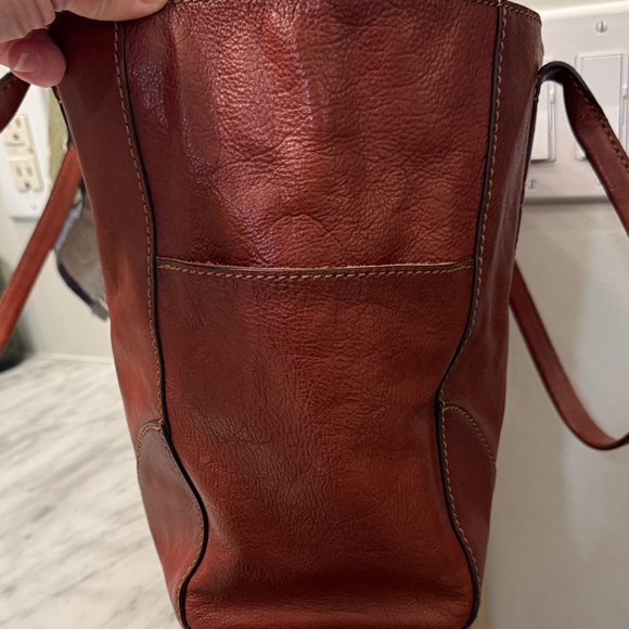 Frye Leather Side Pocket Tote – Cognac – NWT – MSRP $398